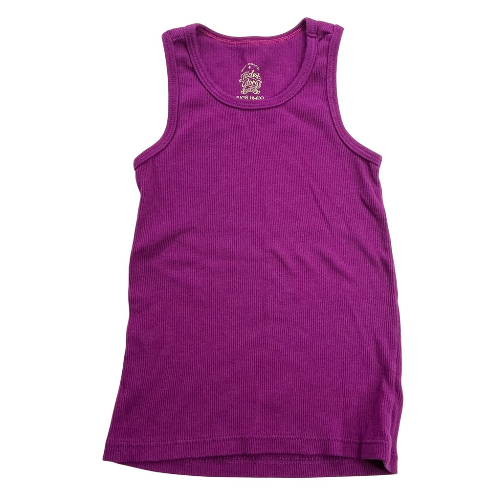 Faded Glory Purple Tank Top Kids Size 6-6X Ribbed Sleeveless Scoop FG16T340A